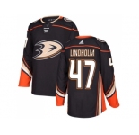 Men Adidas Anaheim Ducks #47 Hampus Lindholm Black Home Authentic Stitched NHL Jersey