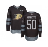 Men Adidas Anaheim Ducks #50 Antoine Vermette Black 1917-2017 100th Anniversary Stitched NHL Jersey