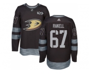 Men Adidas Anaheim Ducks #67 Rickard Rakell Black 1917-2017 100th Anniversary Stitched NHL Jersey