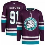 Men Anaheim Ducks Leo Carlsson #91 Adidas 30th Anniversary Stitched NHL Jersey