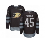 Men's Adidas Anaheim Ducks #45 Sami Vatanen Authentic Black 1917-2017 100th Anniversary NHL Jersey