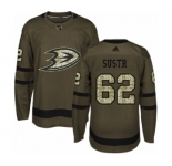 Men's Adidas Anaheim Ducks #62 Andrej Sustr Authentic Green Salute to Service NHL Jersey