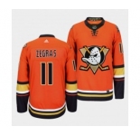 Men's Anaheim Ducks #11 Trevor Zegras Orange Authentic Adidas Jersey