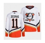 Men's Anaheim Ducks #11 Trevor Zegras White 2022-23 Reverse Retro Stitched Jersey