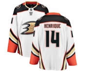 Men's Anaheim Ducks #14 Adam Henrique Authentic White Away Fanatics Branded Breakaway NHL Jersey