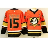 Men's Anaheim Ducks #15 Ryan Getzlaf Orange Black 2024-25 With C Patch Stitched Jersey