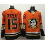 Men's Anaheim Ducks #15 Ryan Getzlaf Orange Stitched Hockey Jersey