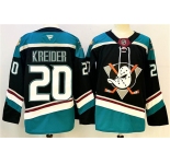 Men's Anaheim Ducks #20 Chris Kreider Black Teal 2024-25 Stitched Jersey