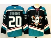 Men's Anaheim Ducks #20 Chris Kreider Black Teal 2024-25 Stitched Jersey