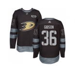 Men's Anaheim Ducks #36 John Gibson Black 1917-2017 100th Anniversary Stitched NHL Jersey
