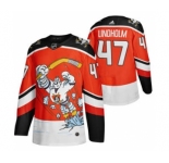 Men's Anaheim Ducks #47 Hampus Lindholm Red 2020-21 Reverse Retro Alternate Hockey Jersey