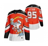 Men's Anaheim Ducks #95 Vinni Lettieri Red 2020-21 Reverse Retro Alternate Hockey Jersey