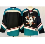 Men's Anaheim Ducks Blank Black Teal 2024-25 Stitched Jersey