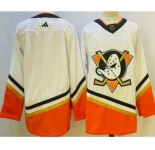 Men's Anaheim Ducks Blank White 2022 Reverse Retro Authentic Jersey