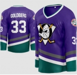 Men's Anaheim Mighty Ducks #33 Greg Goldberg Vintage Purple Movie Jersey