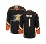 Men's Reebok Anaheim Ducks #1 Jonathan Bernier Authentic Black Home NHL Jersey