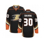 Men's Reebok Anaheim Ducks #30 Dustin Tokarski Authentic Black Home NHL Jersey
