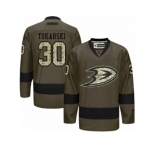 Men's Reebok Anaheim Ducks #30 Dustin Tokarski Authentic Green Salute to Service NHL Jersey