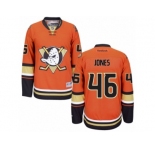 Men's Reebok Anaheim Ducks #46 Max Jones Authentic Orange Third NHL Jersey