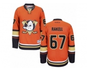 Men's Reebok Anaheim Ducks #67 Rickard Rakell Authentic Orange Third NHL Jersey