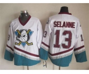 nhl jerseys anaheim ducks #13 selanne white[m&n]