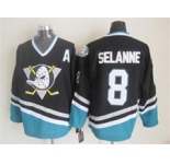 nhl jerseys anaheim ducks #8 selanne black[patch A][m&n]