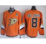 nhl jerseys anaheim ducks #8 teemu selanne orange[2014 new stadium][patch A]