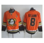nhl jerseys anaheim ducks #8 teemu selanne orange[patch A][m&n]