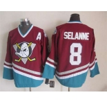 nhl jerseys anaheim ducks #8 teemu selanne red[patch A][m&n]