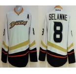 nhl jerseys anaheim ducks #8 teemu selanne white[patch A]