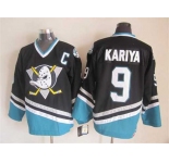 nhl jerseys anaheim ducks #9 kariya black[patch C][m&n]
