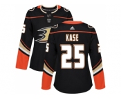 Women Adidas Anaheim Ducks #25 Ondrej Kase Black Home Authentic Stitched NHL Jersey