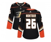 Women Adidas Anaheim Ducks #26 Brandon Montour Black Home Authentic Stitched NHL Jersey