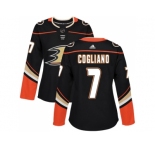Women Adidas Anaheim Ducks #7 Andrew Cogliano Black Home Authentic Stitched NHL Jersey