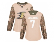 Women Adidas Anaheim Ducks #7 Andrew Cogliano Camo Authentic 2017 Veterans Day Stitched NHL Jersey