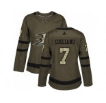 Women Adidas Anaheim Ducks #7 Andrew Cogliano Green Salute to Service Stitched NHL Jersey