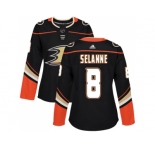 Women Adidas Anaheim Ducks #8 Teemu Selanne Black Home Authentic Stitched NHL Jersey