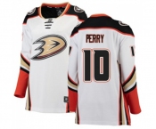 Women Anaheim Ducks #10 Corey Perry Authentic White Away Fanatics Branded Breakaway Hockey Jersey