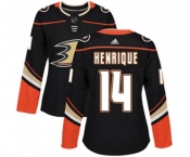Women Anaheim Ducks #14 Adam Henrique Authentic Black Home Hockey Jersey