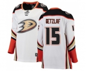 Women Anaheim Ducks #15 Ryan Getzlaf Authentic White Away Fanatics Branded Breakaway Hockey Jersey