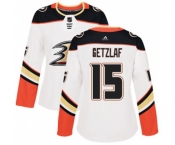 Women Anaheim Ducks #15 Ryan Getzlaf Authentic White Away Hockey Jersey