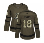 Women Anaheim Ducks #18 Patrick Eaves Authentic Green Salute to Service Hockey Jersey