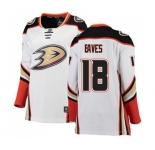 Women Anaheim Ducks #18 Patrick Eaves Authentic White Away Fanatics Branded Breakaway Hockey Jersey