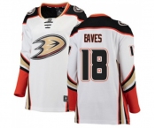Women Anaheim Ducks #18 Patrick Eaves Authentic White Away Fanatics Branded Breakaway Hockey Jersey