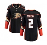 Women Anaheim Ducks #2 Luke Schenn Authentic Black Home Fanatics Branded Breakaway Hockey Jersey