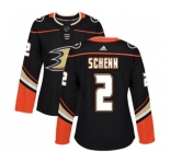 Women Anaheim Ducks #2 Luke Schenn Authentic Black Home Hockey Jersey