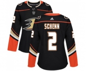 Women Anaheim Ducks #2 Luke Schenn Authentic Black Home Hockey Jersey