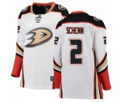 Women Anaheim Ducks #2 Luke Schenn Authentic White Away Fanatics Branded Breakaway Hockey Jersey
