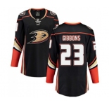 Women Anaheim Ducks #23 Brian Gibbons Authentic Black Home Fanatics Branded Breakaway Hockey Jersey