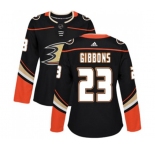 Women Anaheim Ducks #23 Brian Gibbons Authentic Black Home Hockey Jersey